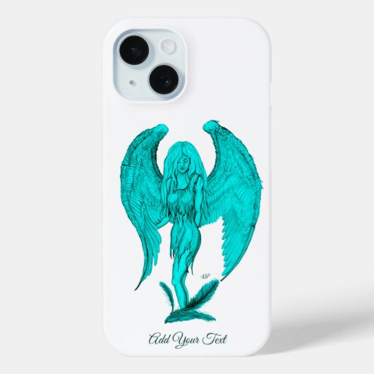 Angel, Black en Green-design Case-Mate iPhone Case (Achterkant)