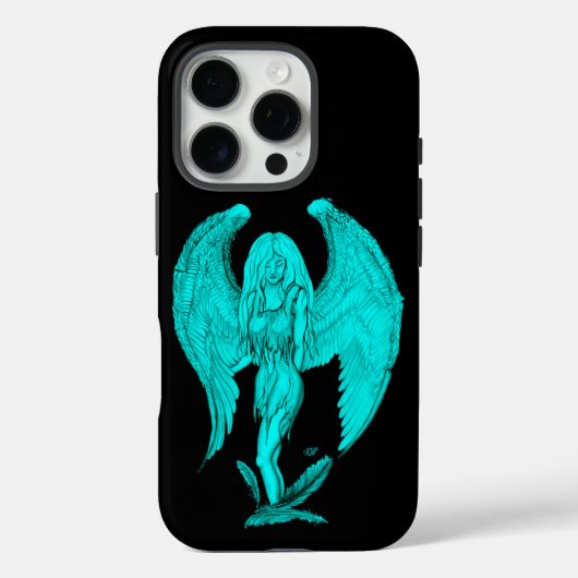 Angel, Black en Green-design Case-Mate iPhone Case (Achterkant)