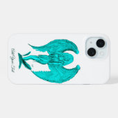 Angel, Black en Green-design iPhone 15 Case (Achterkant horizontaal)