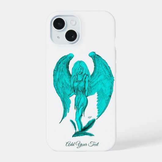 Angel, Black en Green-design iPhone 15 Case (Achterkant)