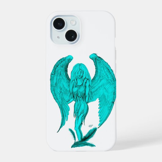 Angel, Black en Green-design iPhone 15 Case (Achterkant)