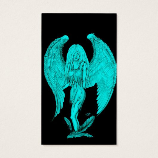 Angel, Black en Green-design Visitekaartjes (Achterkant)