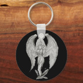 Angel Black en White Design Sleutelhanger (Voorkant)