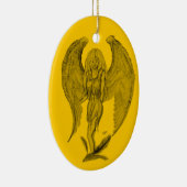 Angel Black en yellow design Keramisch Ornament (Rechts)
