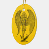 Angel Black en yellow design Keramisch Ornament (Links)