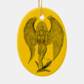 Angel Black en yellow design Keramisch Ornament (Achterkant)
