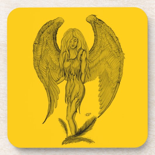 Angel Black en yellow design Onderzetter (Voorkant)