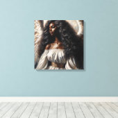 Angel Black Woman Canvas Afdruk (Insitu (Houten vloer))