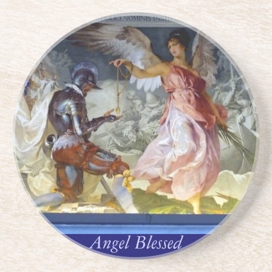 Angel Blessed Zandsteen Onderzetter (Voorkant)
