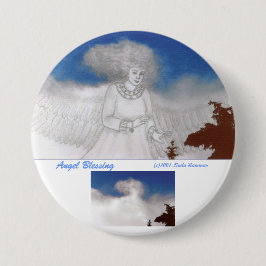 Angel Blessing Round Button Pin