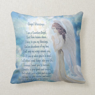 Angel Blessings Guardian Angel met Poem Kussen