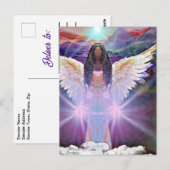 Angel Bloem van het Leven Symbool Zwarte Godin Kun Briefkaart (Voorkant / Achterkant)