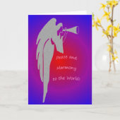 Angel Blowing Horn Blank Wenskaart Kaart (Gele Bloem)