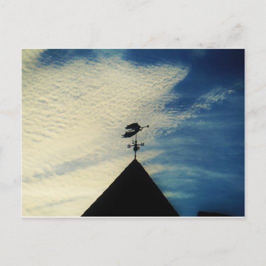 Angel BLOWING HORN WEATHER VANE Briefkaart (Voorkant)