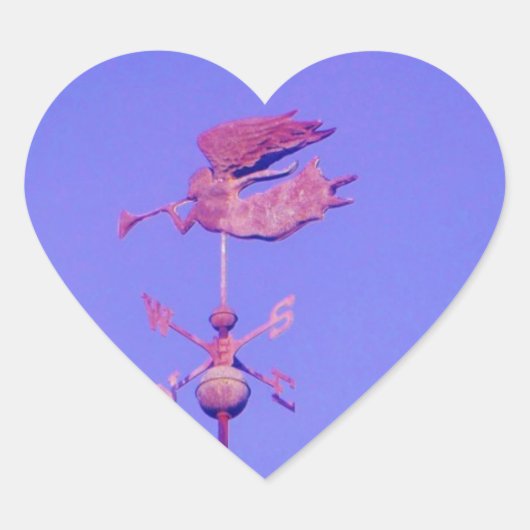 Angel BLOWING HORN WEATHER VANE Hart Sticker (Voorkant)