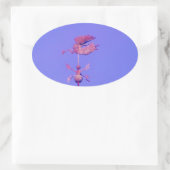 Angel BLOWING HORN WEATHER VANE Ovale Sticker (Tas)