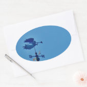 Angel BLOWING HORN WEATHER VANE Ovale Sticker (Envelop)