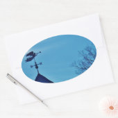 Angel BLOWING HORN WEATHER VANE Ovale Sticker (Envelop)