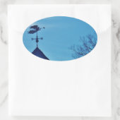 Angel BLOWING HORN WEATHER VANE Ovale Sticker (Tas)