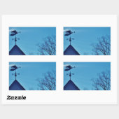 Angel BLOWING HORN WEATHER VANE Rechthoekige Sticker (Vel)