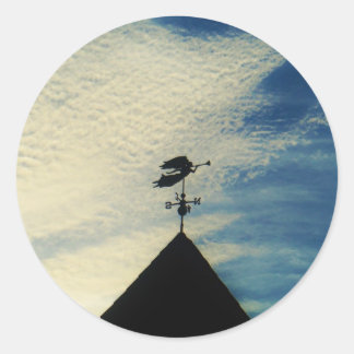 Angel BLOWING HORN WEATHER VANE Ronde Sticker