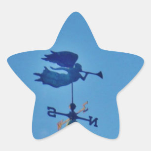 Angel BLOWING HORN WEATHER VANE Ster Sticker