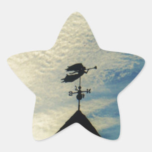 Angel BLOWING HORN WEATHER VANE Ster Sticker