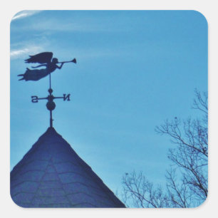 Angel BLOWING HORN WEATHER VANE Vierkante Sticker