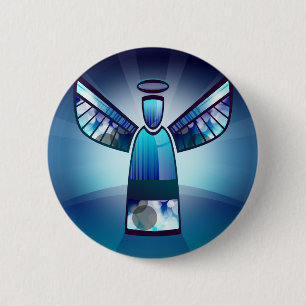 Angel: Blue Angel Ronde Button 5,7 Cm