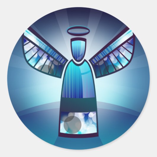 Angel: Blue Angel Ronde Sticker (Voorkant)