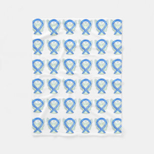 Angel Blue Awareness Ribbon Custom Soft Blankets Fleece Deken