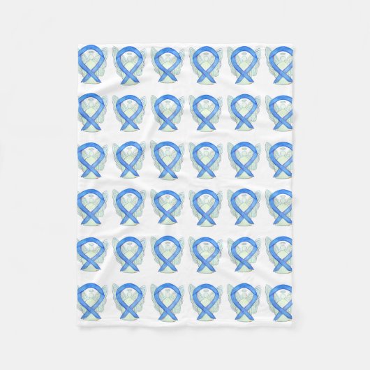 Angel Blue Awareness Ribbon Custom Soft Blankets Fleece Deken (Voorkant)