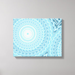 Angel Blue blauwgroen wervelpatroon Canvas Afdruk