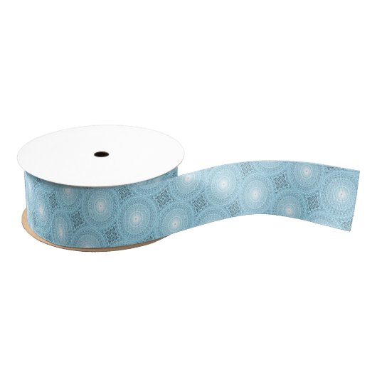 Angel Blue blauwgroen wervelpatroon Grosgrain Lint (Spoel)