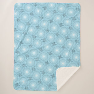 Angel Blue blauwgroen wervelpatroon Sherpa Deken