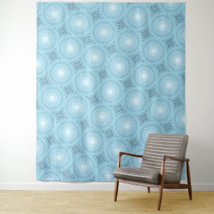 Angel Blue blauwgroen wervelpatroon Wandkleed
