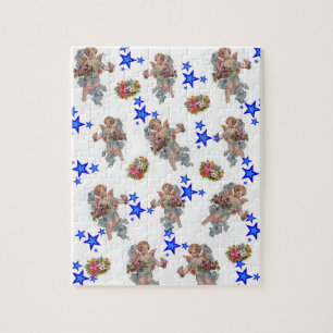 Angel Blue Stars Jigzaag Puzzle Legpuzzel
