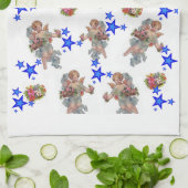 Angel Blue Stars Kitchen Hand Towel Theedoek (Gevouwen)