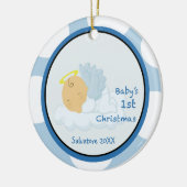 Angel Boy 1st kerstversiering Keramisch Ornament (Links)