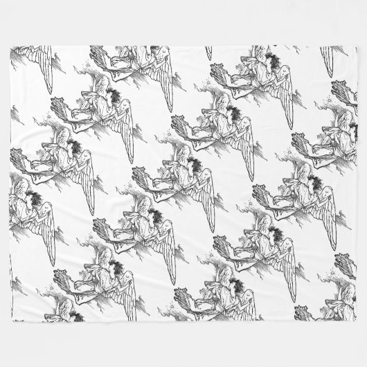 Angel Briefkaart Fleece Blanket (Voorkant (Horizontaal))