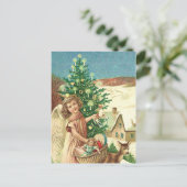 Angel bringing Christmas gifts and presents Briefkaart (Staand voorkant)