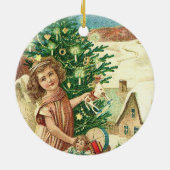 Angel bringing Christmas gifts and presents Keramisch Ornament (Achterkant)