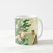 Angel bringing Christmas gifts and presents Koffiemok (Voorkant rechts)