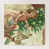 Angel bringing Christmas gifts and presents Legpuzzel (Horizontaal)