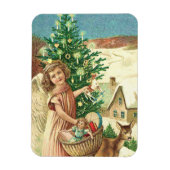 Angel bringing Christmas gifts and presents Magneet (Verticaal)