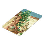 Angel bringing Christmas gifts and presents Magneet (Linkerzijde)