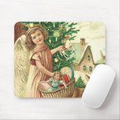 Angel bringing Christmas gifts and presents Muismat (Met muis)