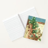 Angel bringing Christmas gifts and presents Notitieboek (Binnen)