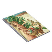 Angel bringing Christmas gifts and presents Notitieboek (Rechterzijde)