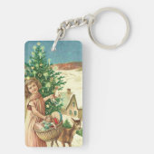 Angel bringing Christmas gifts and presents Sleutelhanger (achterkant)